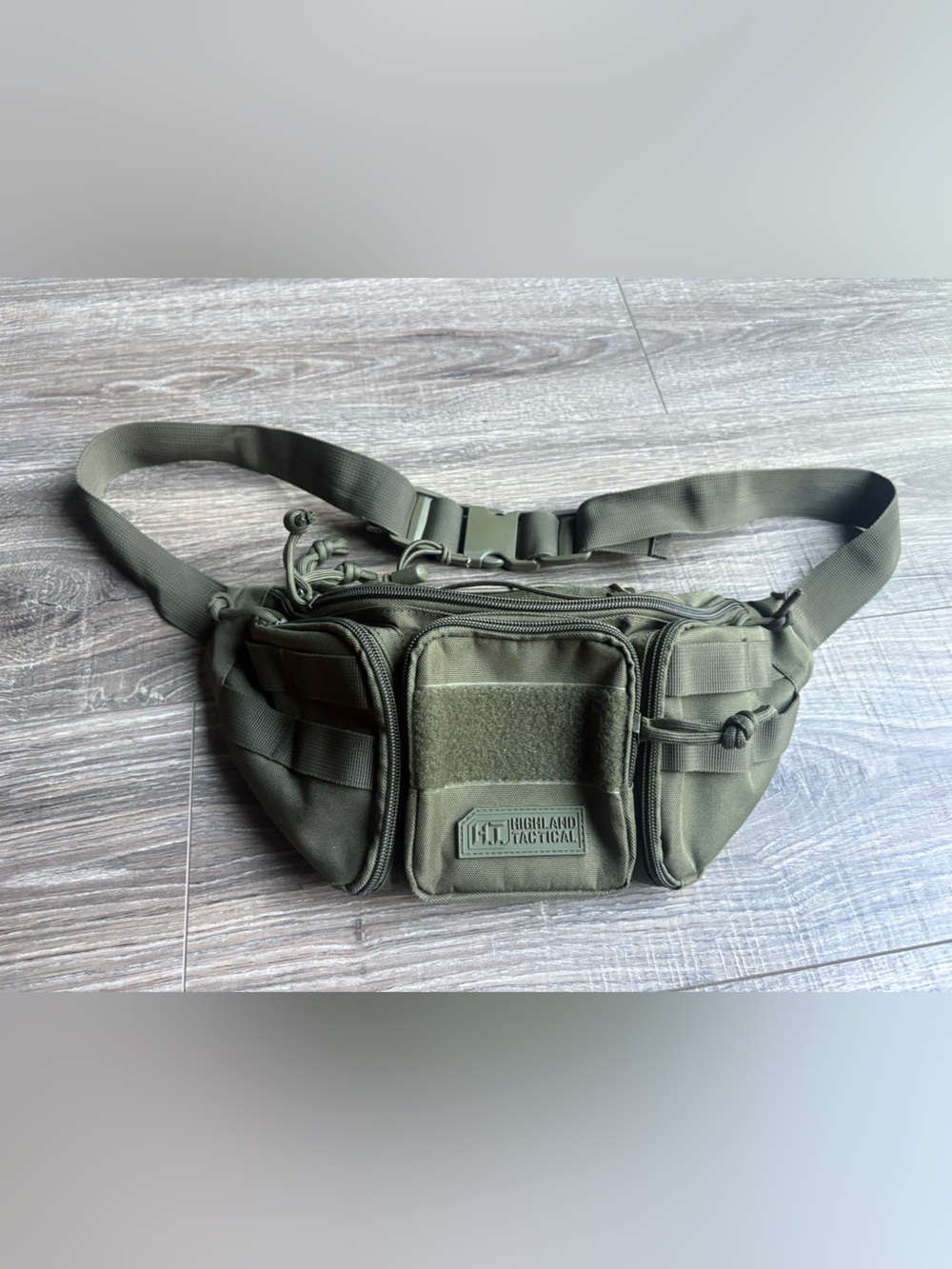 Highland Tactical Olive Green Waist Bag — Compact Sling Belt Pack